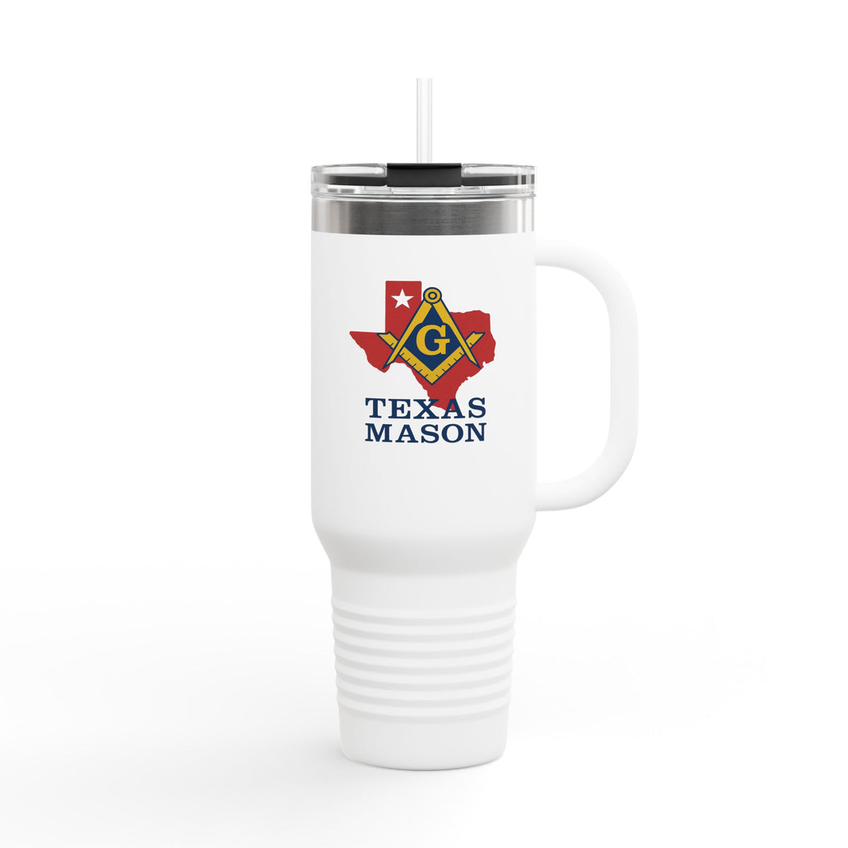 Vaso de cuello anillado de la Logia Azul de Maestro Masón - Escuadra y Compás G Masón de Texas