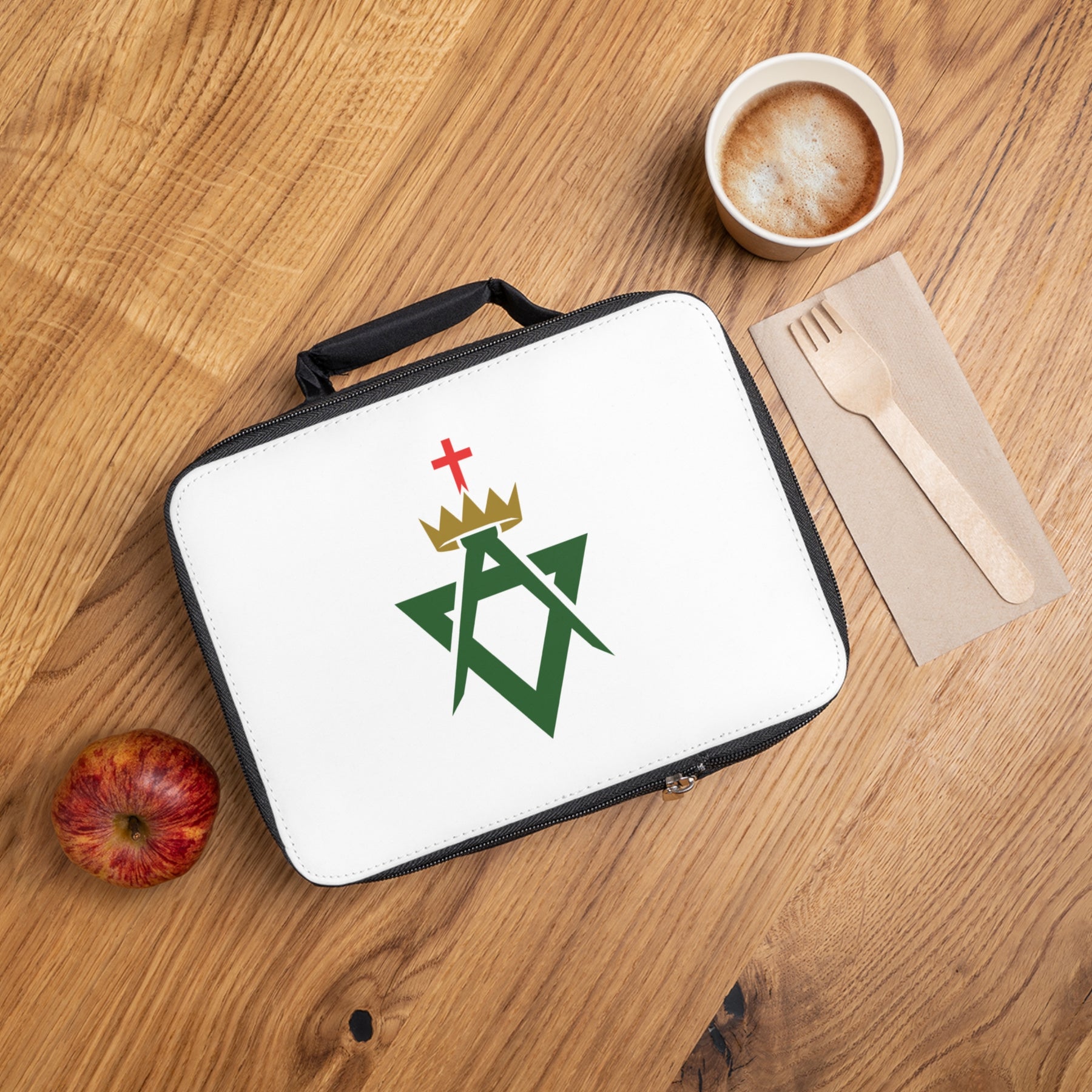 Allied Masonic Degrees Lunch Bag - White & Green Fully Insulated - Bricks Masons