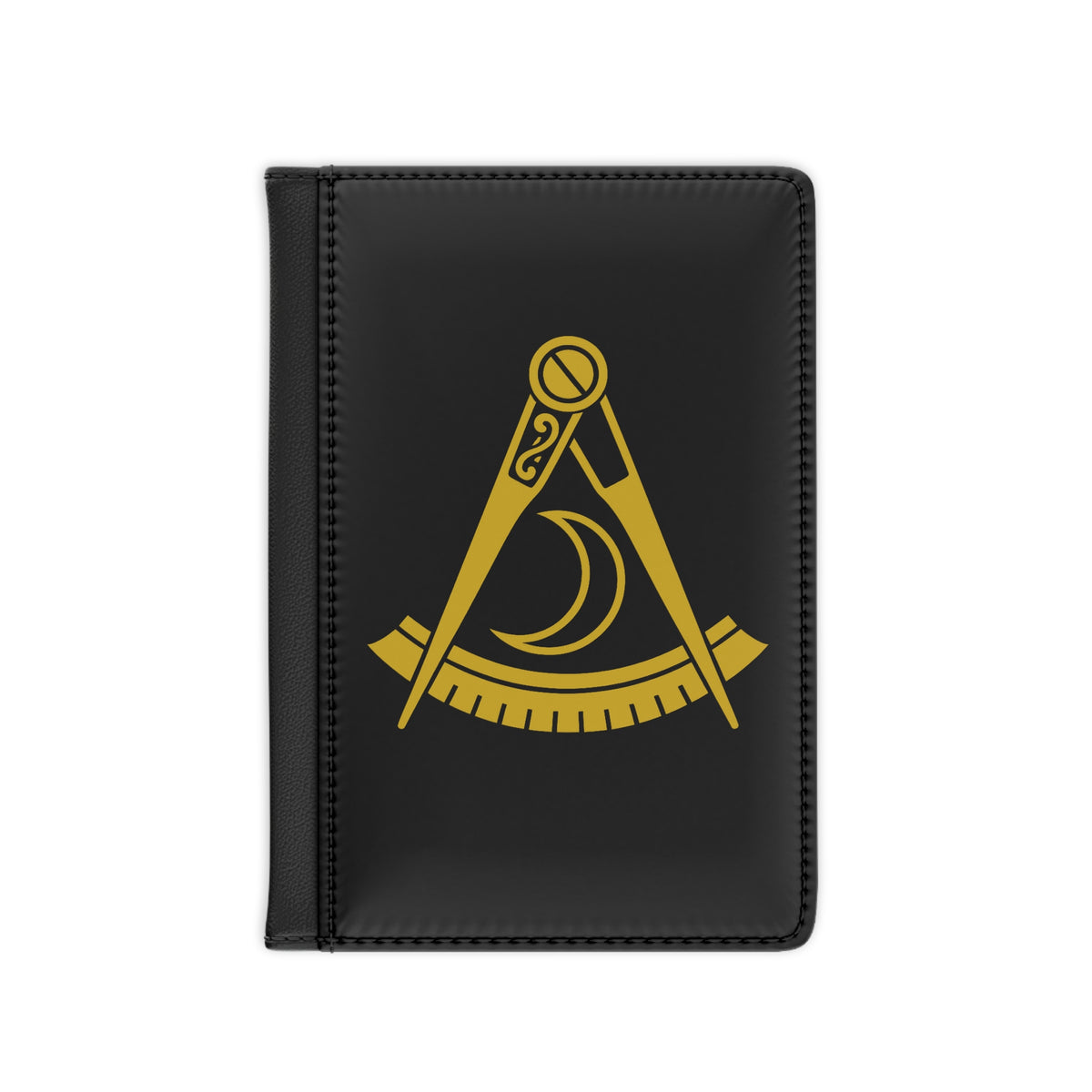 District Deputy Grand Master Blue Lodge Passport Cover - Black & Gold PU Leather - Bricks Masons