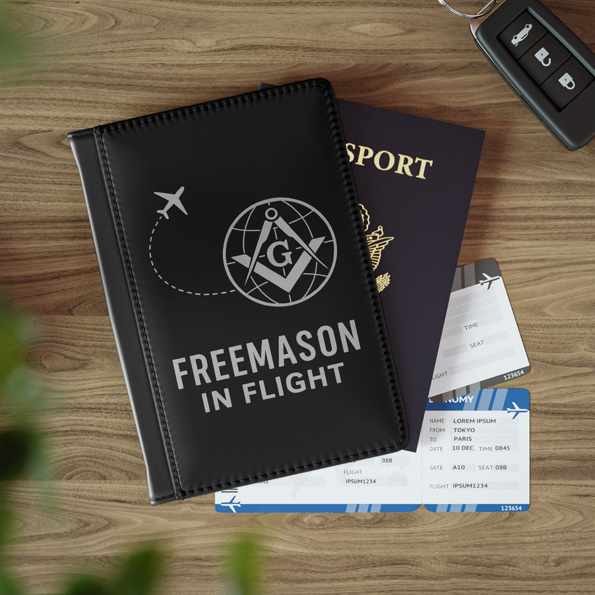 Master Mason Blue Lodge Passport Cover - Freemason In Flight PU Leather - Bricks Masons