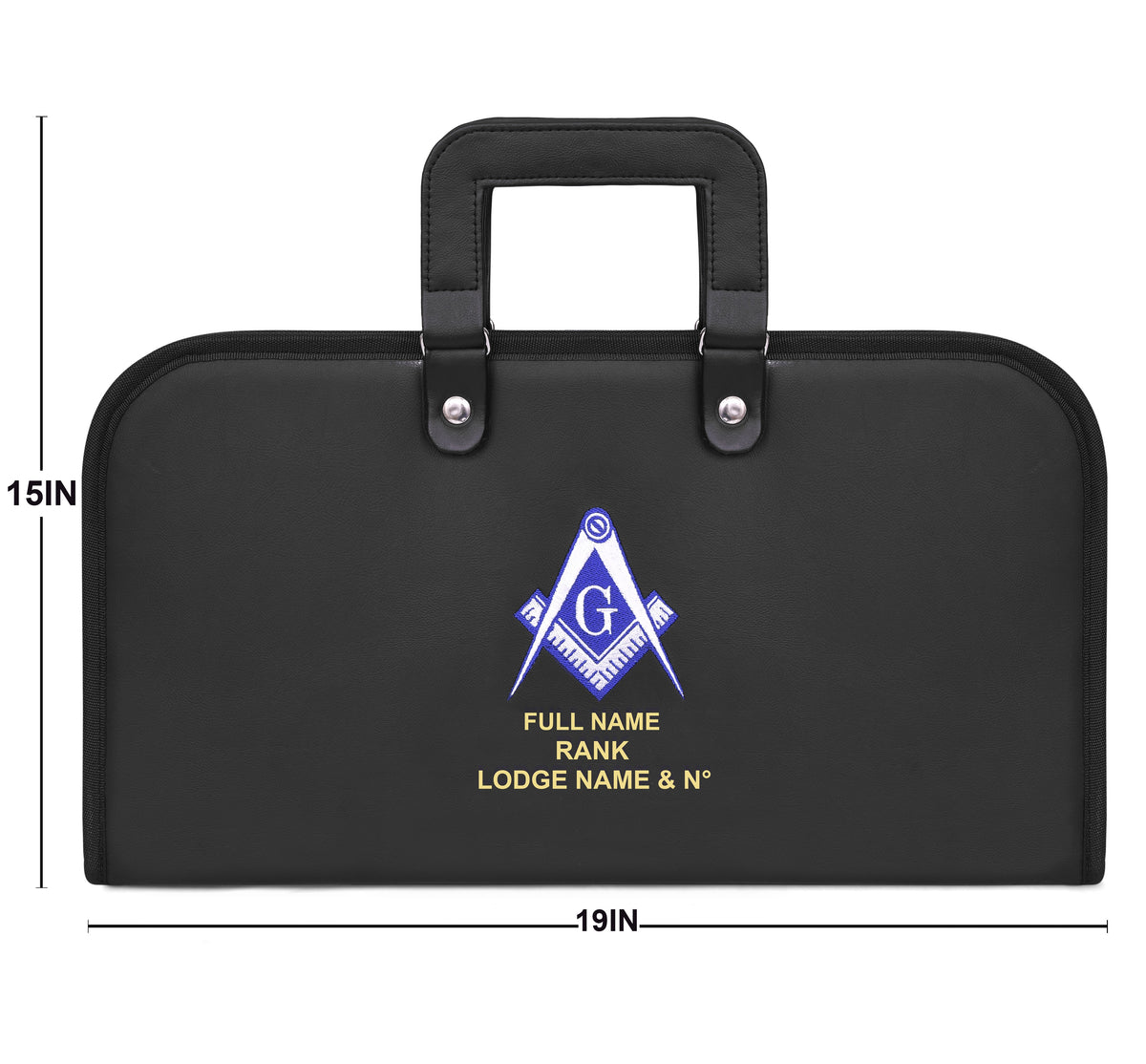 Master Mason Blue Lodge Chain Collar Case - White & Blue S & C Soft Case Half Size - Bricks Masons