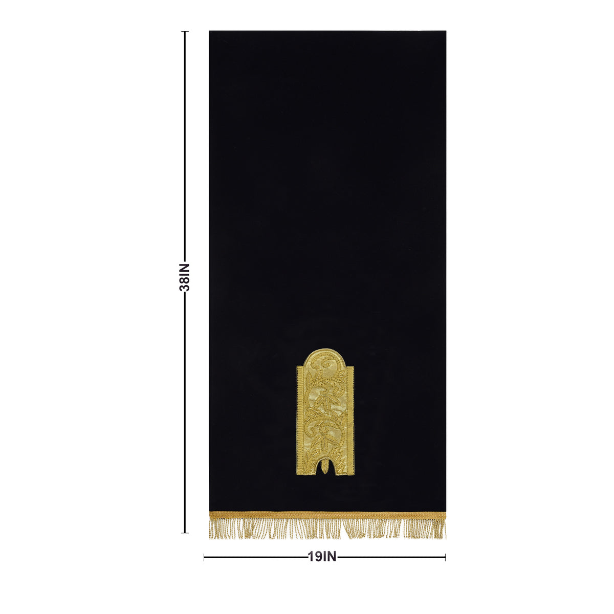 Junior Warden Blue Lodge Officer Pedestal Cover - Dark Blue With Gold Bullion & Fringe - Bricks Masons