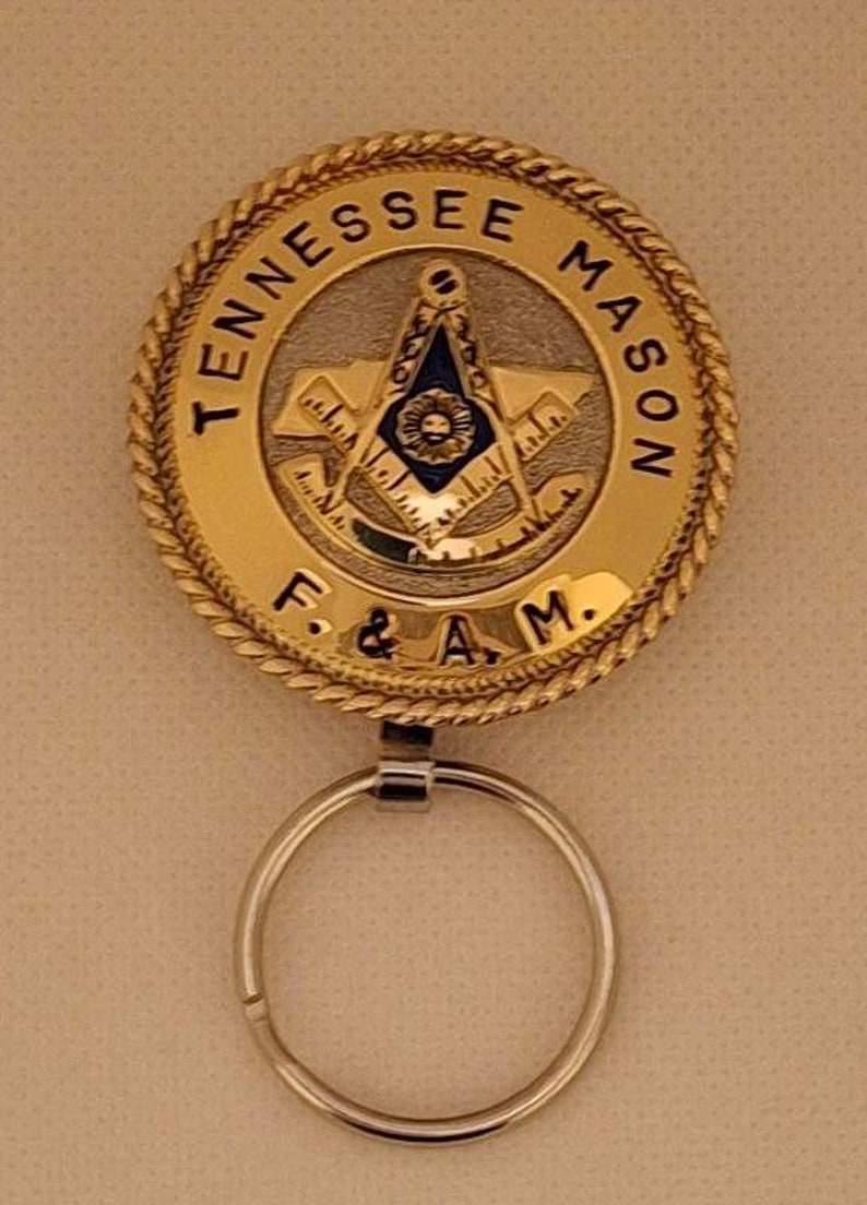 Past Master Blue Lodge Keychain - Handcrafted Tennessee Mason F & A.M - Bricks Masons