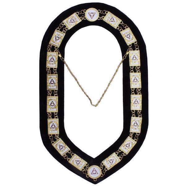 LOCOP Chain Collar - Gold Plated on Black Velvet - Bricks Masons