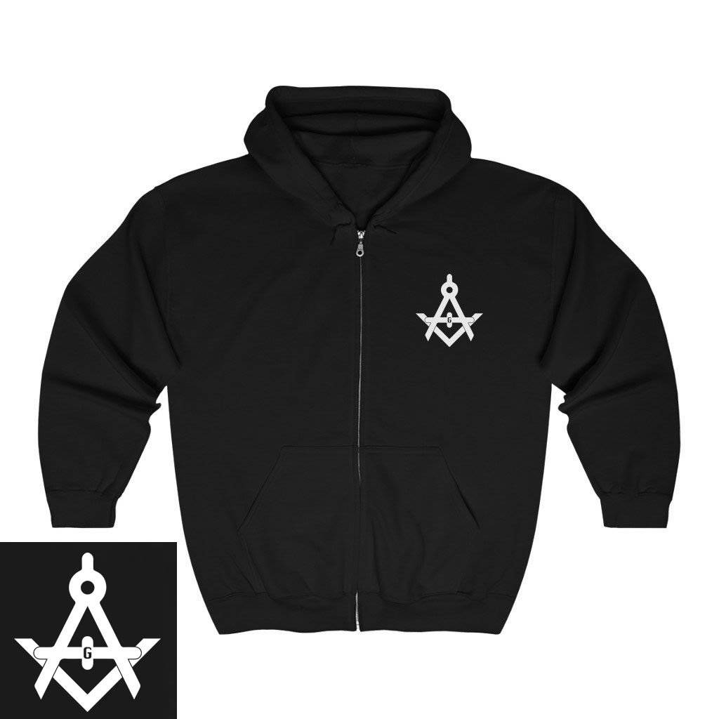 Master Mason Blue Lodge Hoodie - Various Colors Square & Compass G - Bricks Masons