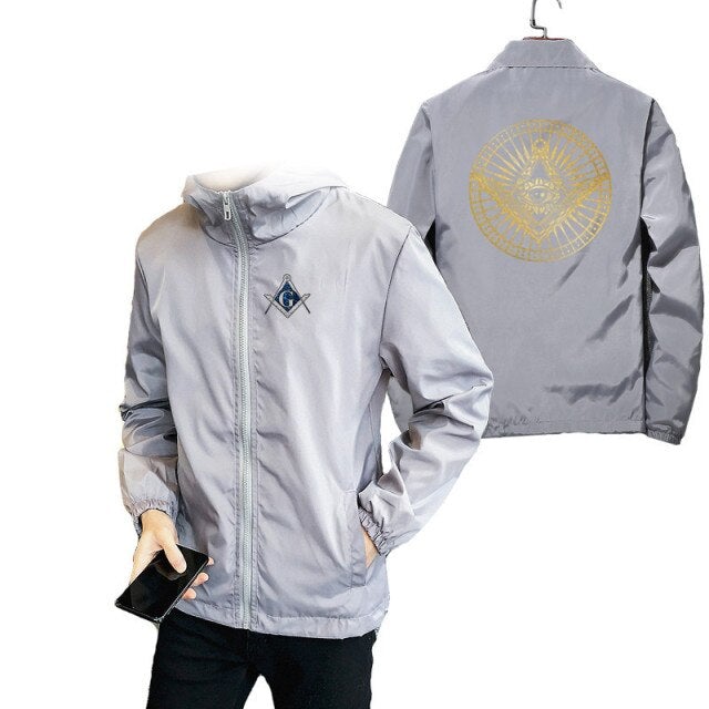 Master Mason Blue Lodge Jacket - Compass And Square All Seeing Eye (Multiple Colors) - Bricks Masons