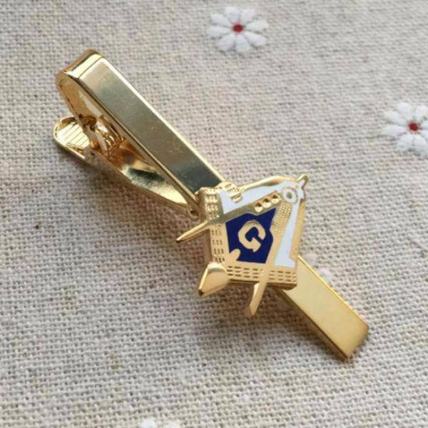 Master Mason Blue Lodge Tie Clip - Square and Compass - Bricks Masons