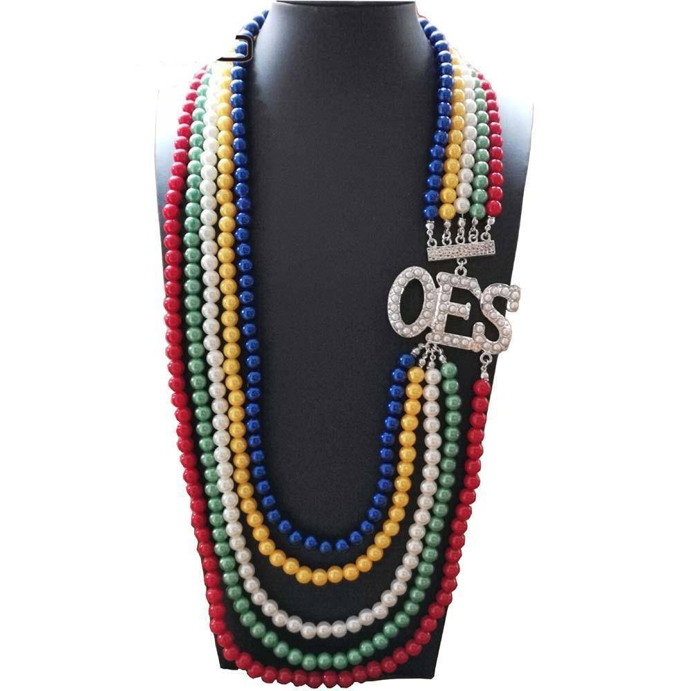 OES Necklace - Long Pearl - Bricks Masons