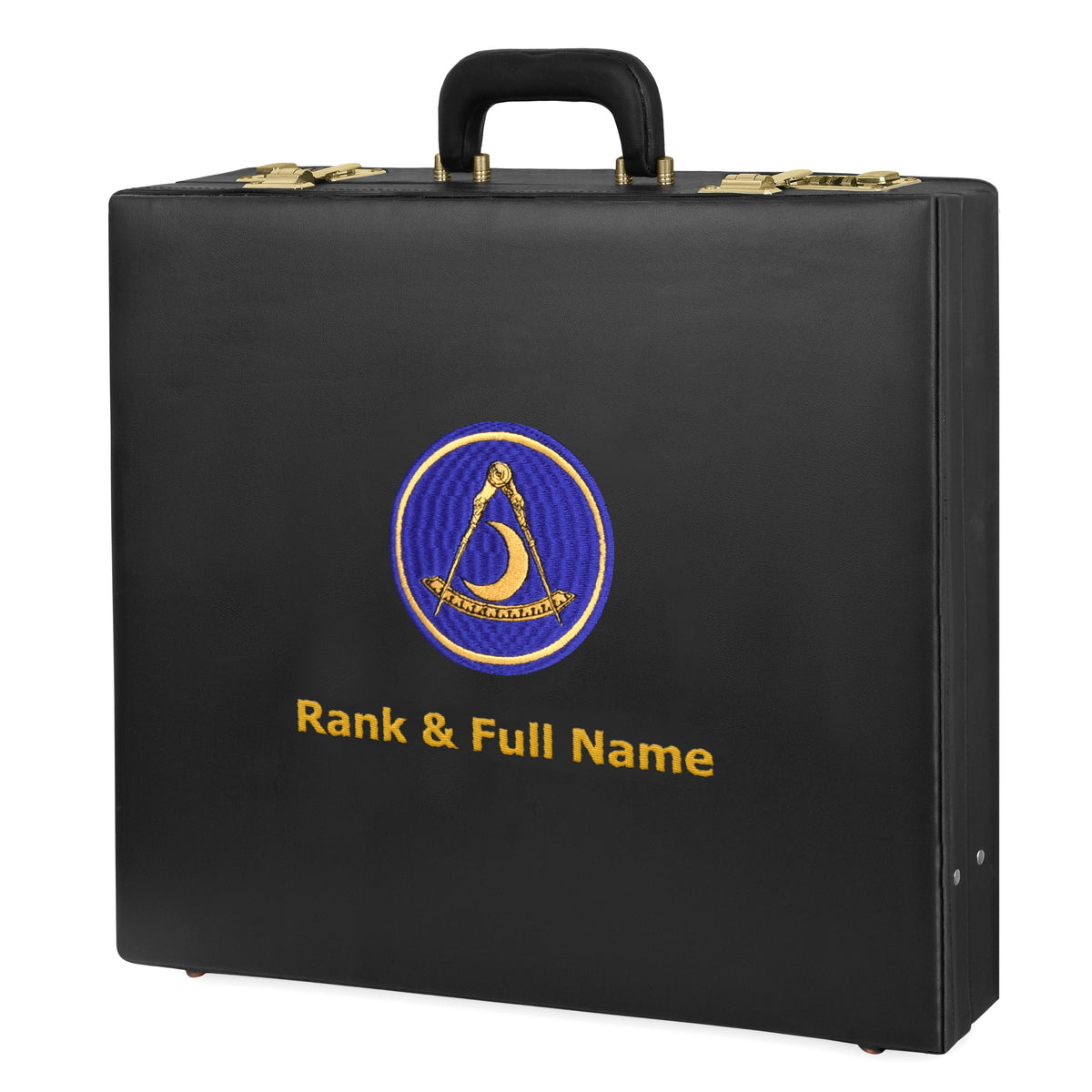 Past District Deputy Grand Master Blue Lodge Apron Case - Gold Machine Embroidery Personalization Various Sizes & Materials - Bricks Masons