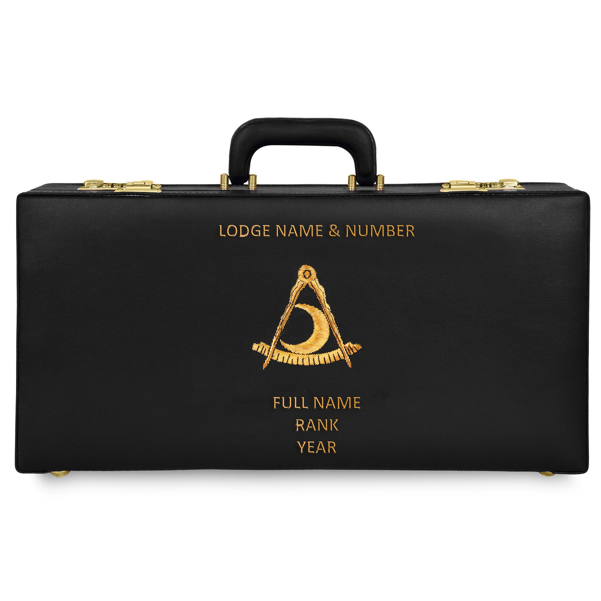 Past District Deputy Grand Master Blue Lodge Apron Case - Hand Embroidery Personalization Half Size - Bricks Masons