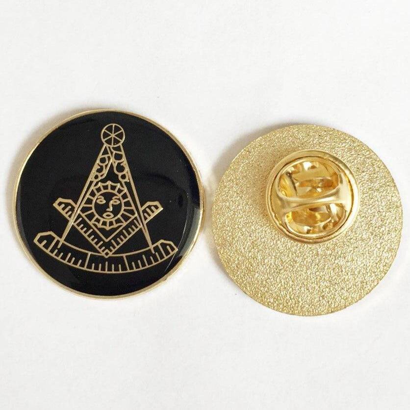 Past Master Blue Lodge Lapel Pin - Black & Gold - Bricks Masons