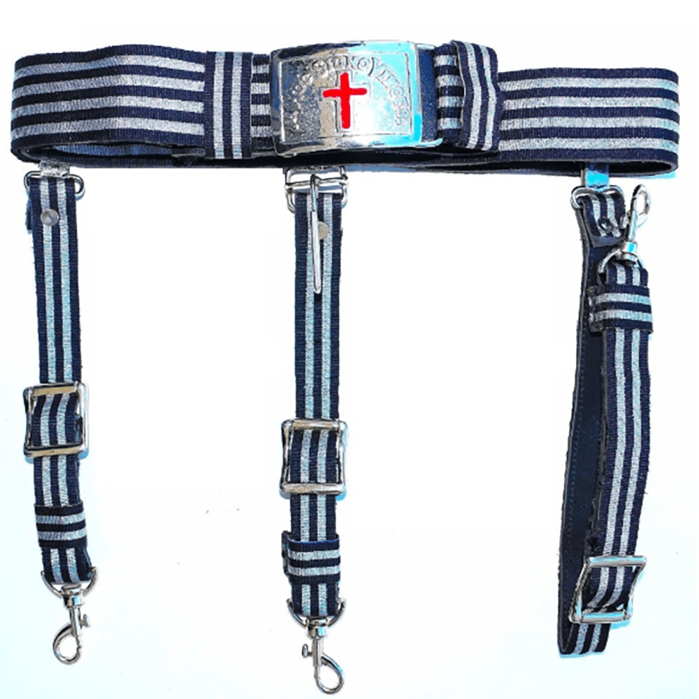 Sir Knight Knights Templar Regalia Belt - Black & Silver - Bricks Masons