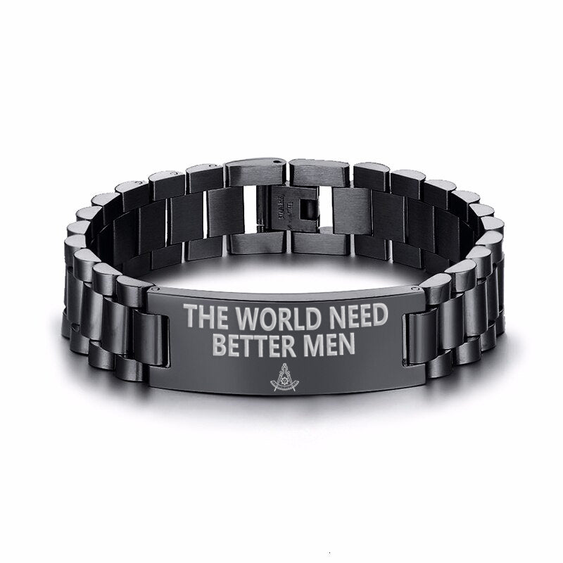 Past Master Blue Lodge California Regulation Bracelet - Stainless Steel - Bricks Masons
