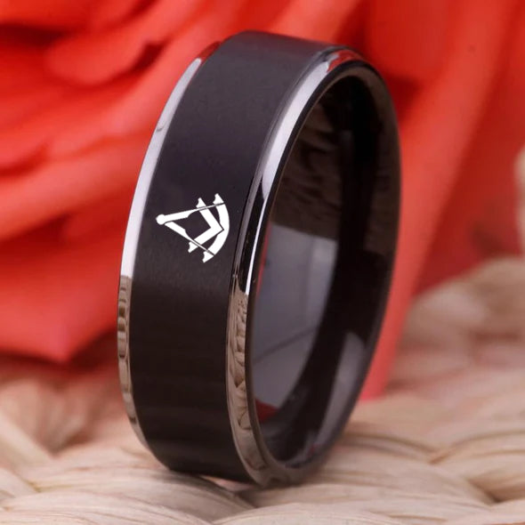 Past Master Blue Lodge Ring - High Quality Tungsten - Bricks Masons