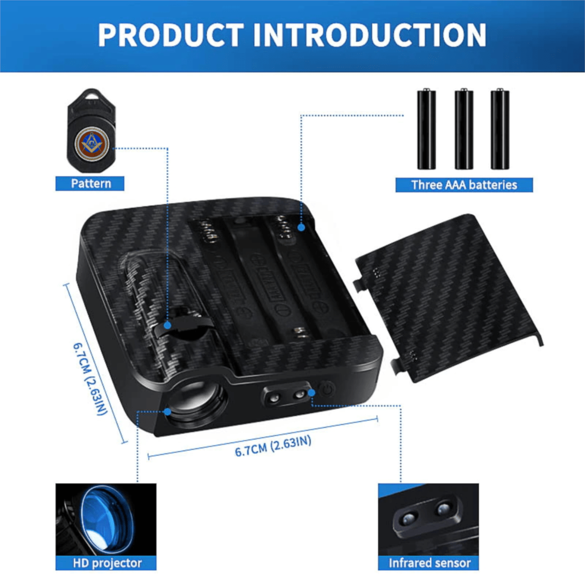 Order Of Malta Car Door Light Projector - Customizable Wireless LED - Bricks Masons