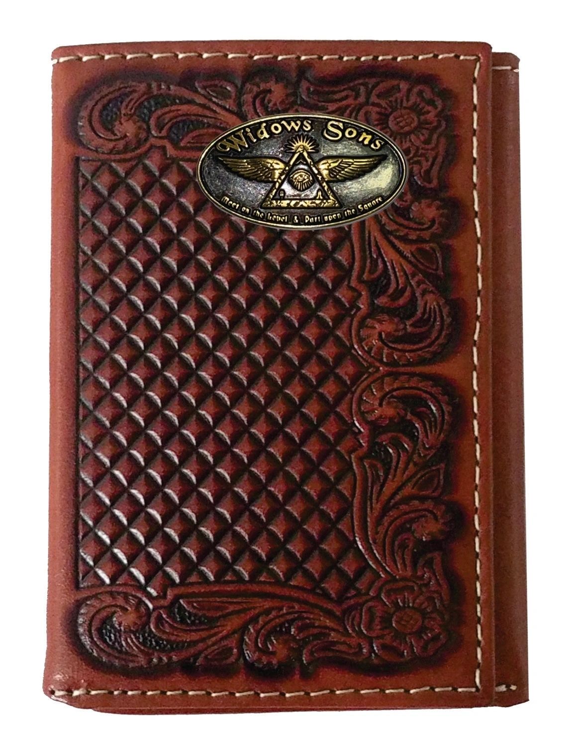 Widows Sons Wallet - Floral Weave top Grain Leather