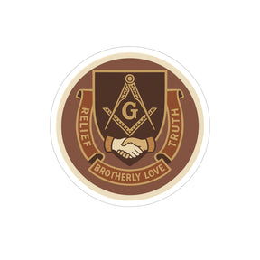 Master Mason Blue Lodge Sticker Decal - Brotherly Love Water Resistant Vinyl - Bricks Masons