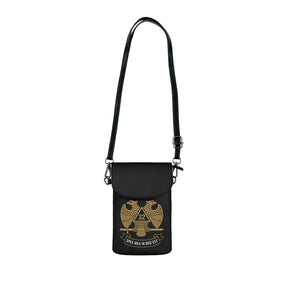 32nd Degree Scottish Rite Cell Phone Wallet - Microfiber Leather SPES MEA IN DEO EST - Bricks Masons