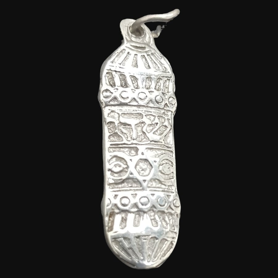 Mezuzah Pendant Scriptures In Silver 2.7 X 1.5 Cm 5 Gr Art 1076 - Bricks Masons