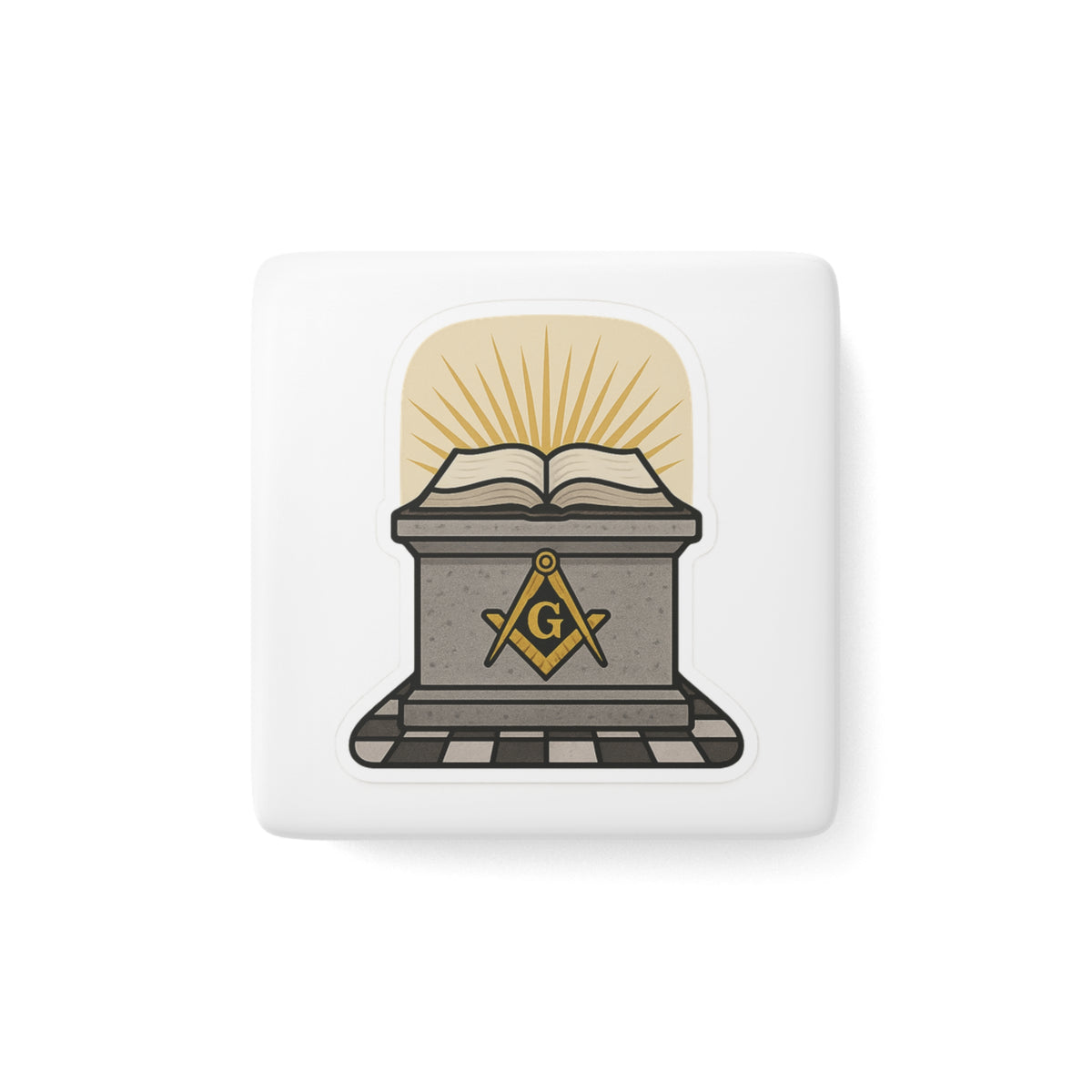 Master Mason Blue Lodge Magnet - Porcelain With Magnet - Bricks Masons