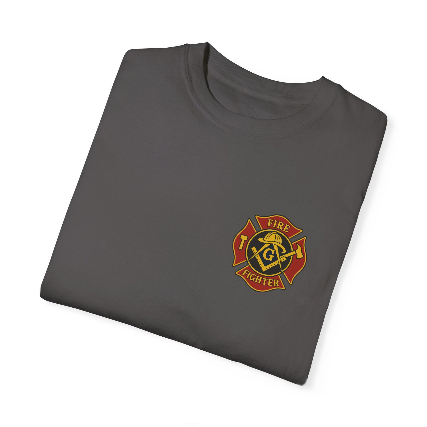 Master Mason Blue Lodge T-Shirt - Firefighter Mason Garment-Dyed Tee - Bricks Masons