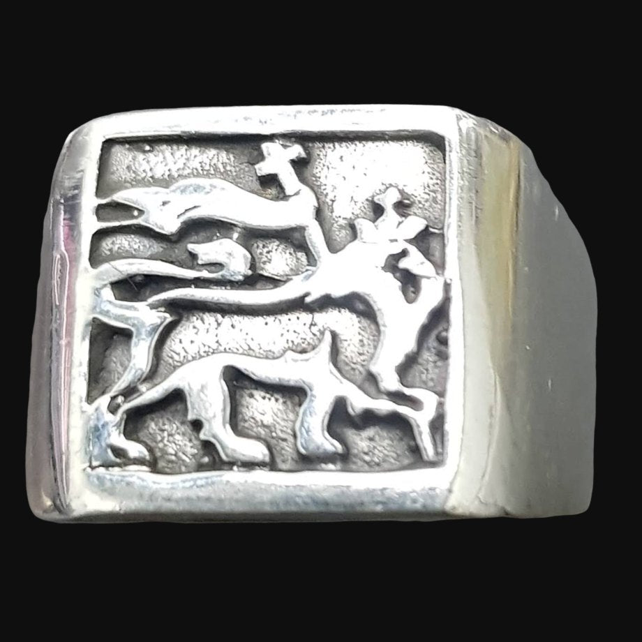 Lion Judah Rastafari Silver Ring 1.5 1.3 Cm 8 Gr Art 1145 - Bricks Masons