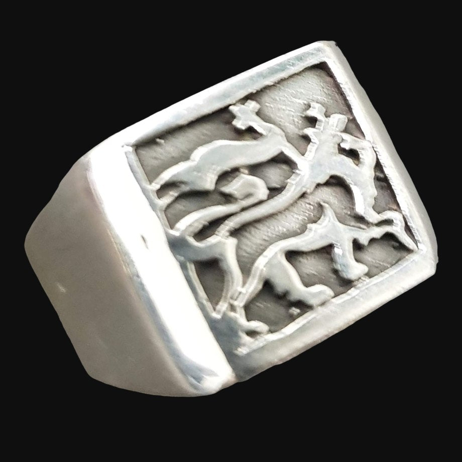 Lion Judah Rastafari Silver Ring 1.5 1.3 Cm 8 Gr Art 1145 - Bricks Masons