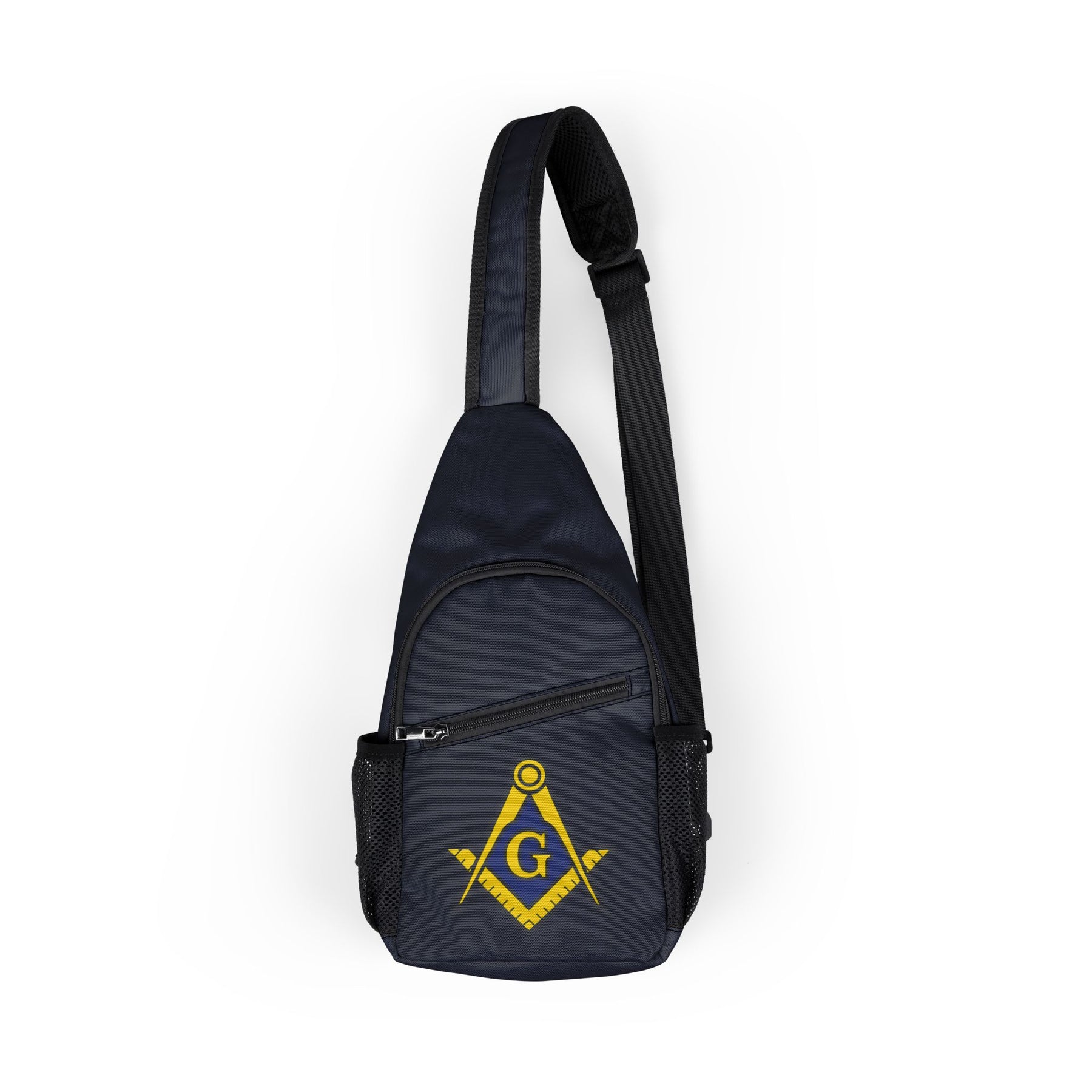 Master Mason Blue Lodge Crossbody Bag - Square & Compass G With Adjustable Strap - Bricks Masons
