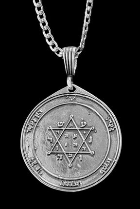 Solomon's Second and First Pentacle Pendant, consecrated to Jupiter, in Silver, 4 cm, 13 g, 44 Seals of Solomon, Art. 1160 - Bricks Masons