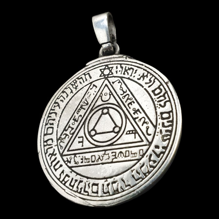 Solomon Pendant Sixth and Fourth Pentacle consecrated to the Sun Silver 3.6 cm 25 g Art 1168 - Bricks Masons