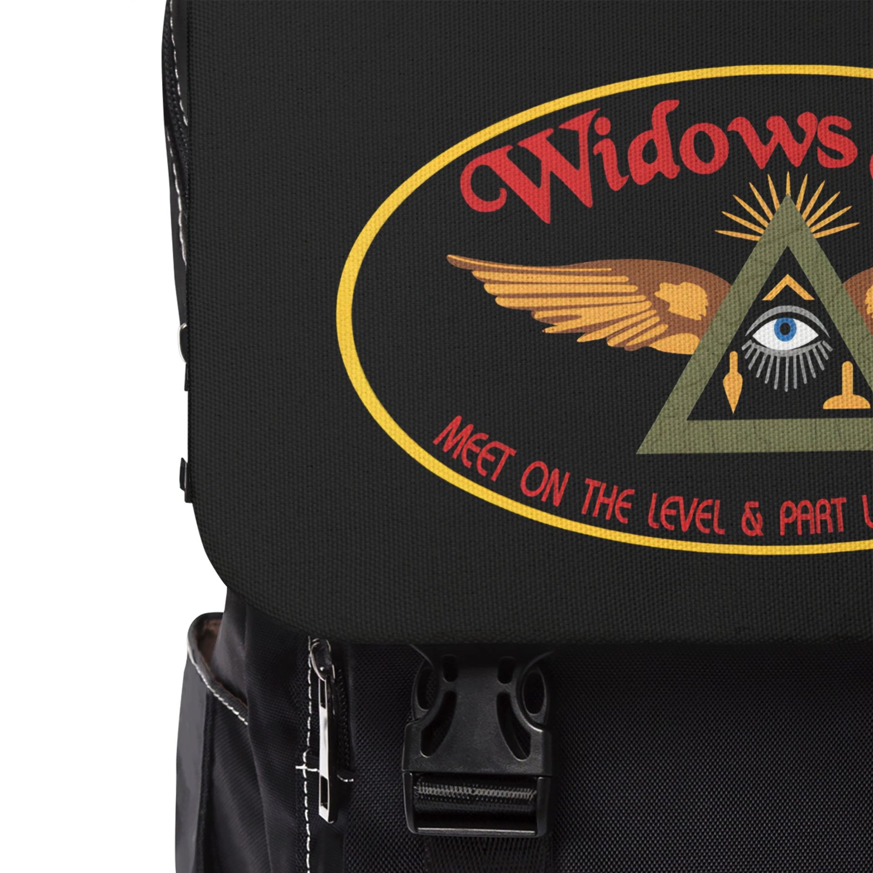 Widows Sons Backpack - Black Resistant Fabric With Multiple Compartments - Bricks Masons