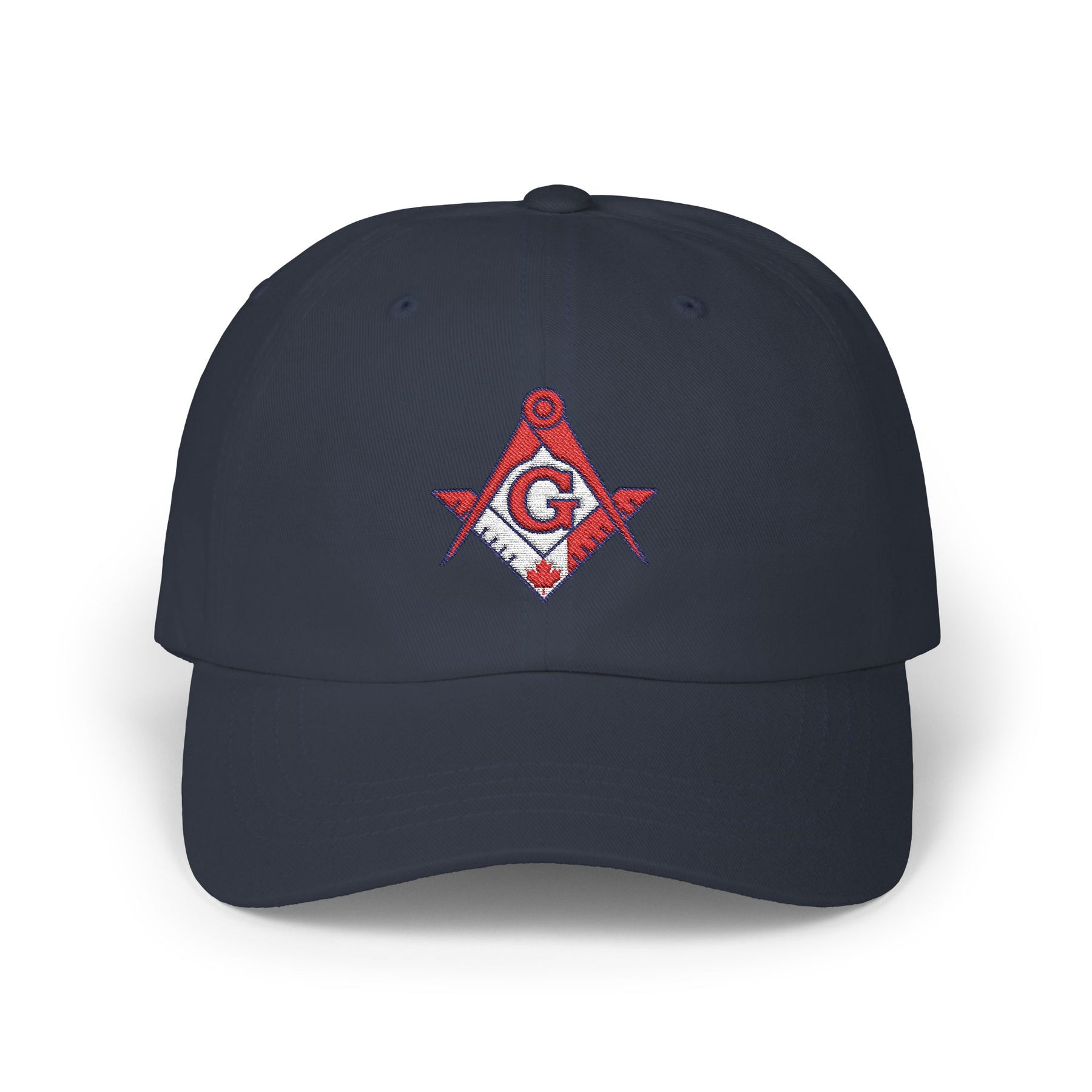Master Mason Blue Lodge Canada Jurisdiction Baseball Cap - Red & White Square & Compass G - Bricks Masons