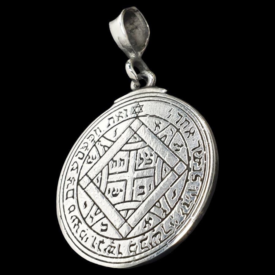 Solomon Pendant Fourth and Fifth Pentacle Consecrated to Venus Silver 3 Cm 12 Gr 44 Seals of Solomon Art 1205 - Bricks Masons