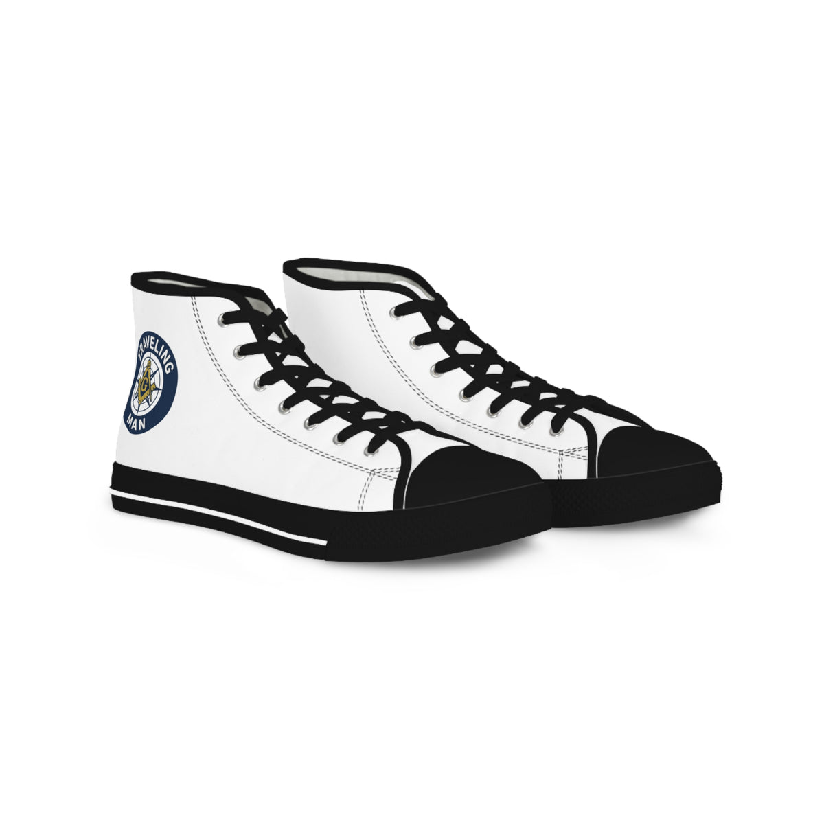 Master Mason Blue Lodge Sneaker - High Top Black & White Sole Traveling Mason - Bricks Masons