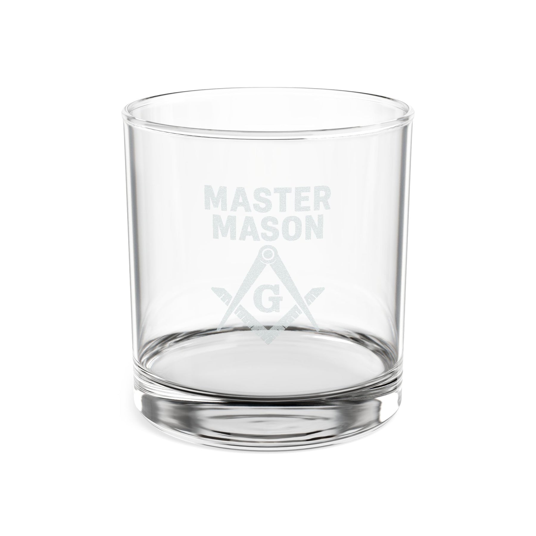 Vaso de whisky de la Logia Azul de Maestro Masón - Escuadra y compás con G