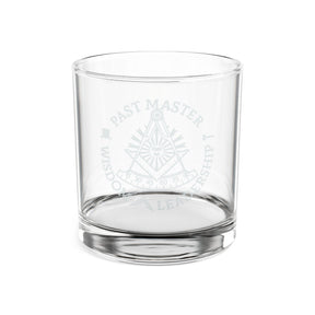 Past Master Blue Lodge Whiskey Glass - Wisdom Leadership S&C Quadrant Sun Emblem - Bricks Masons