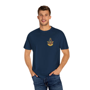 Past Master Blue Lodge T-Shirt - Garment-Dyed US Flag - Bricks Masons