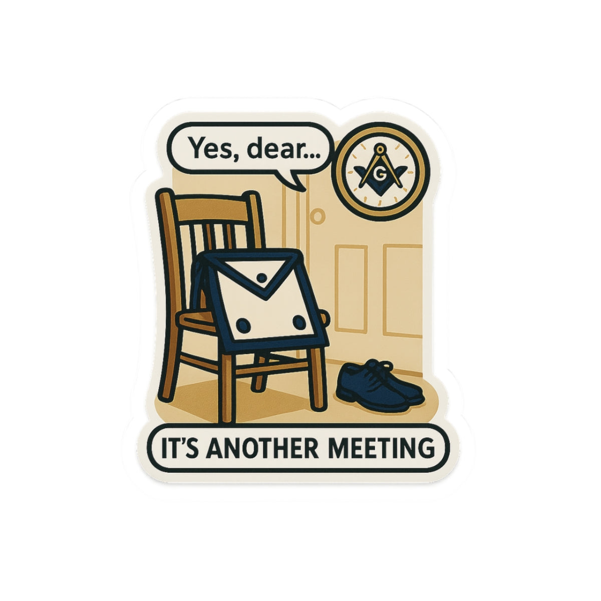 Master Mason Blue Lodge Sticker Decal - Kiss-Cut Colorful - Bricks Masons