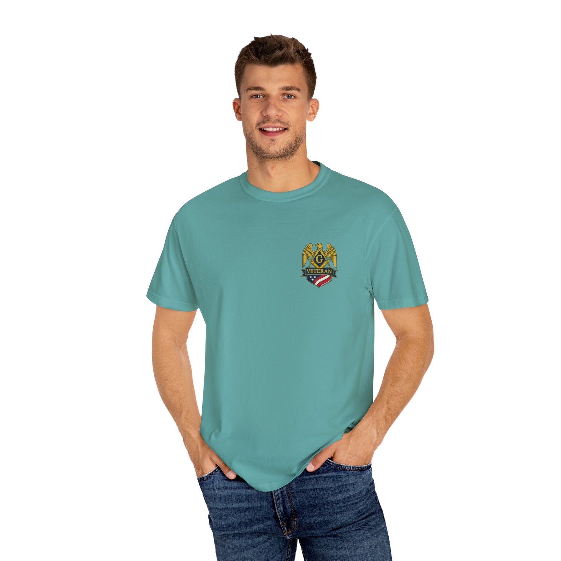Master Mason Blue Lodge T-Shirt - Veteran Mason Garment-Dyed Tee - Bricks Masons