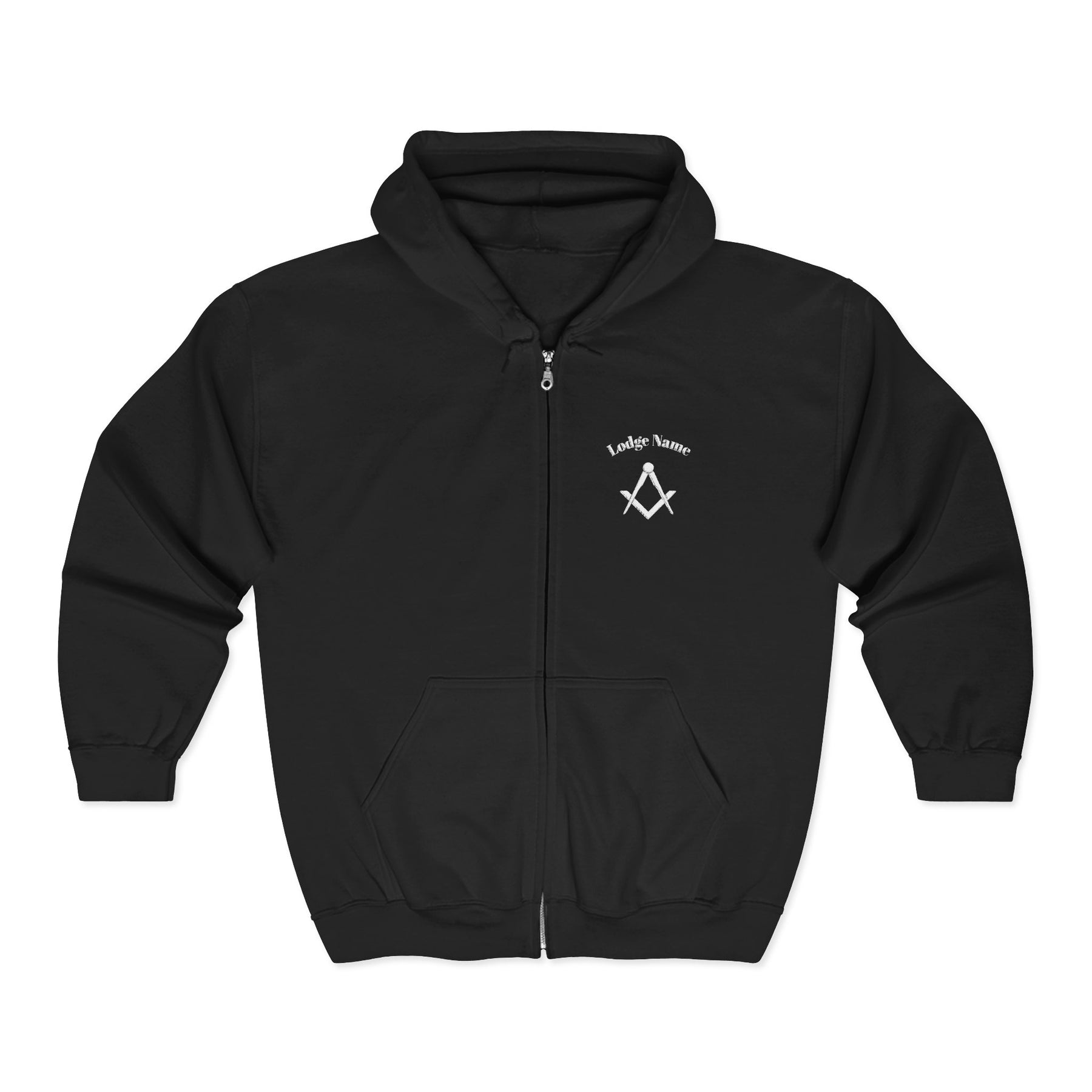 Master Mason Blue Lodge Hoodie - Zip Up Jacket Square & Compass with Personalization - Bricks Masons