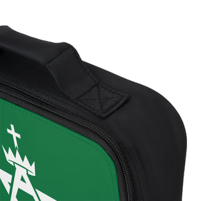 Allied Masonic Degrees Lunch Bag - Green & White Zipper Closure - Bricks Masons