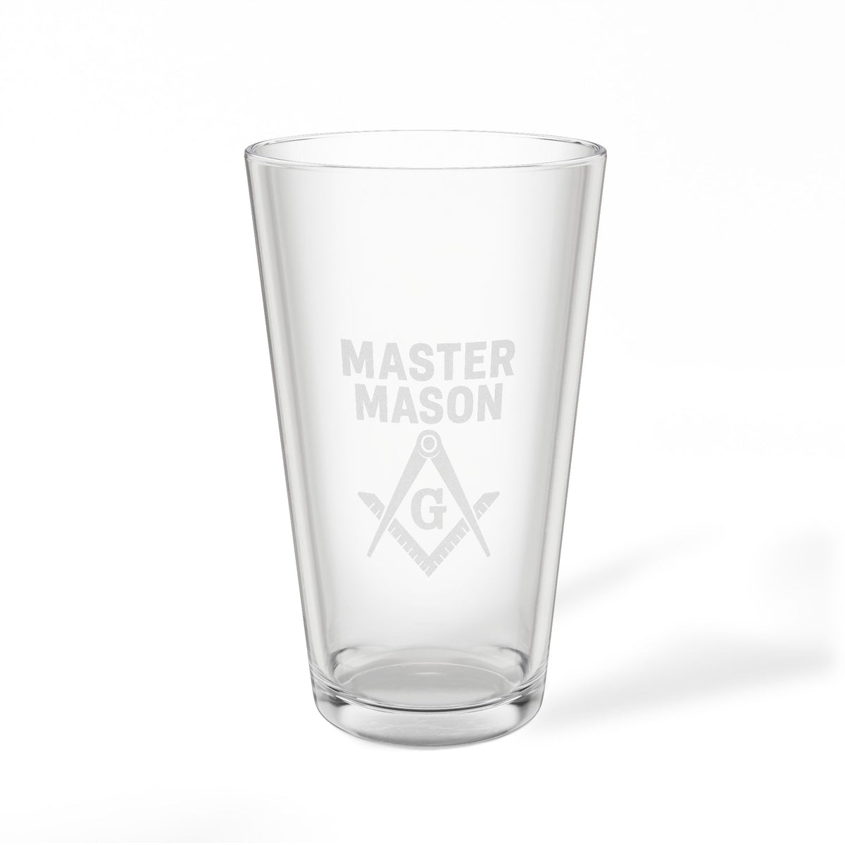 Vaso de pinta de la Logia Azul de Maestro Masón - Escuadra y Compás con diseño de G