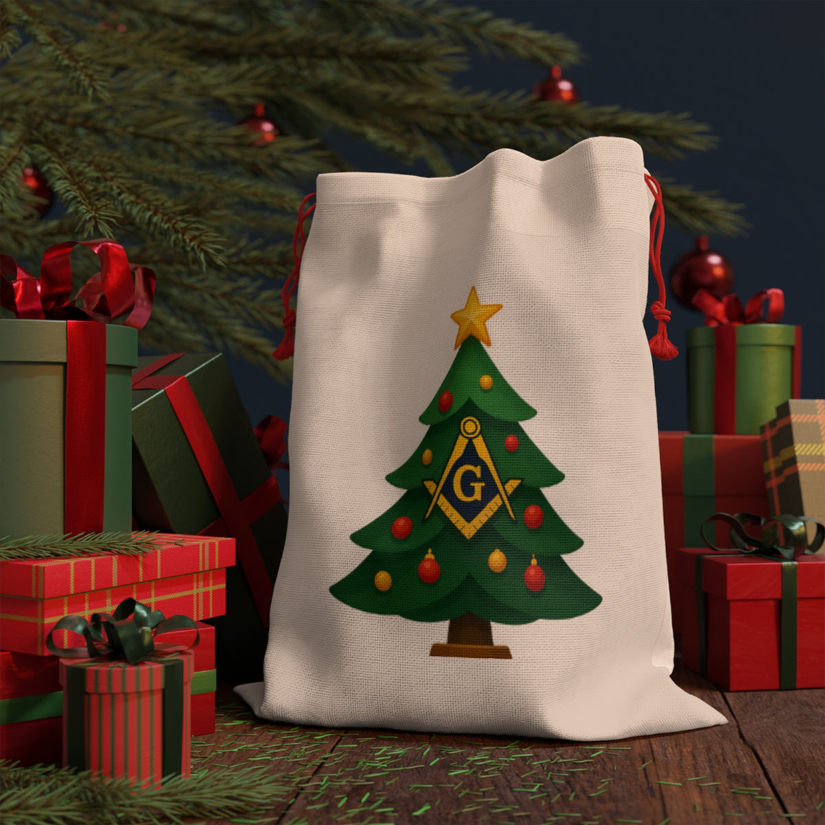 Master Mason Blue Lodge Gift Bag - S&C G Christmas Gift Sack - Bricks Masons