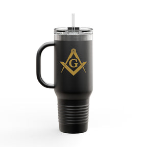 Master Mason Blue Lodge Ringneck Tumbler - Stainless Steel Gold S&C Customizable - Bricks Masons