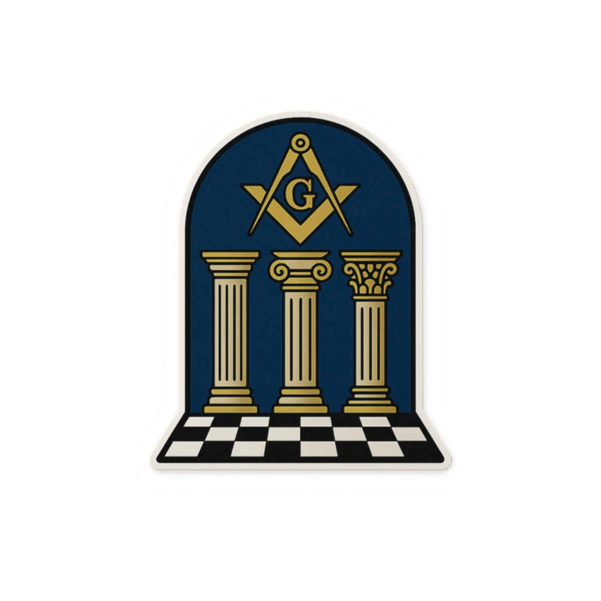 Master Mason Blue Lodge Sticker Decal - Kiss-Cut Colorful - Bricks Masons