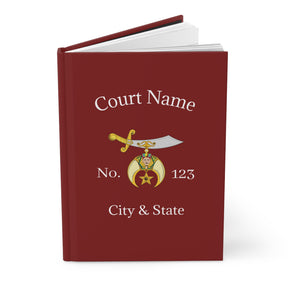 Shriners Journal - Maroon with Scimitar & Crescent Emblem with Customization - Bricks Masons
