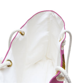 DOI Travel Bag - Pink Spun Polyester With Rope Handles - Bricks Masons