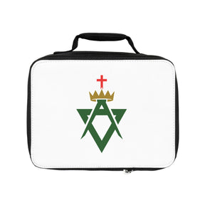Allied Masonic Degrees Lunch Bag - White & Green Fully Insulated - Bricks Masons
