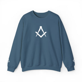 Master Mason Blue Lodge Sweatshirt - Crewneck Square & Compass Embroidery - Bricks Masons