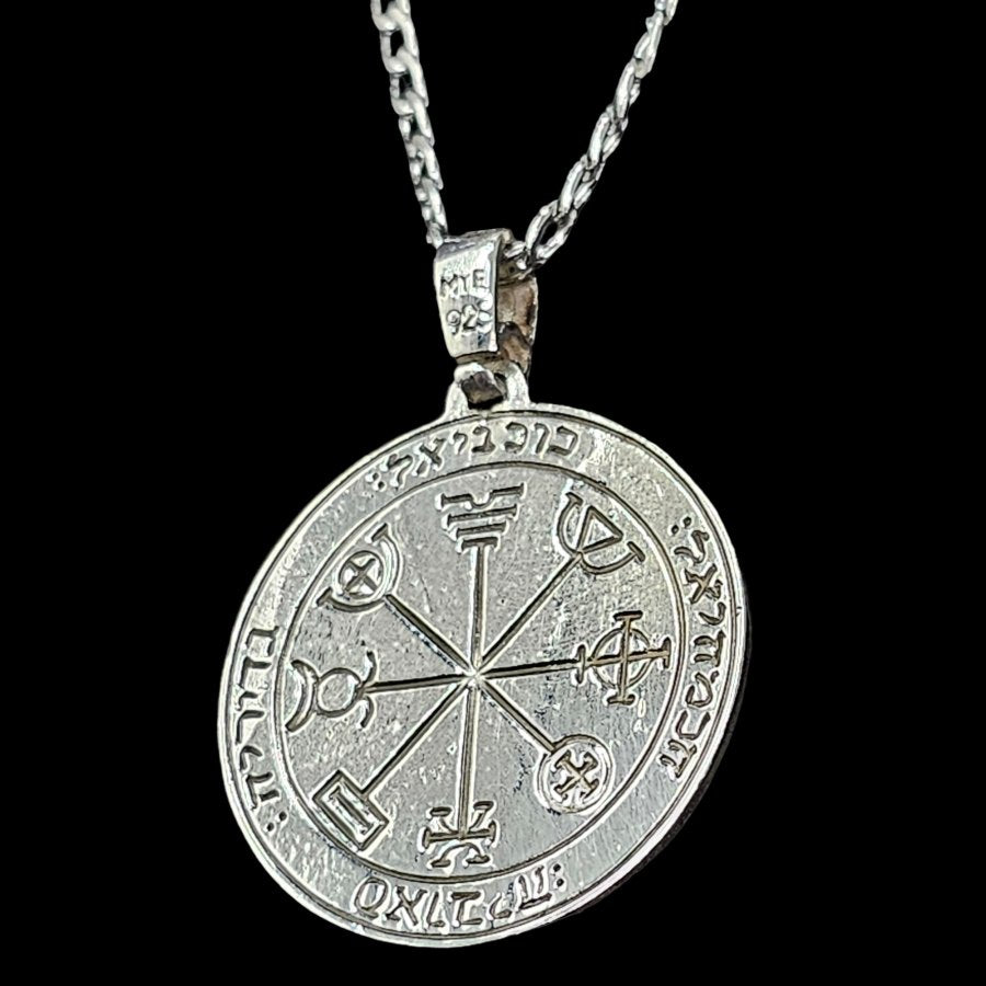 Solomon Pendant Third and Fourth Pentacle consecrated to Mercury 3 cm 9 Gr in silver 44 Seals of Solomon Art 1487 - Bricks Masons